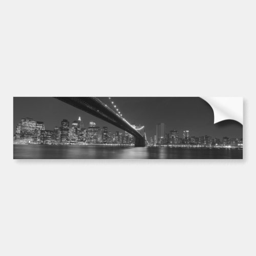 Black White New York City Skyline Bumper Sticker