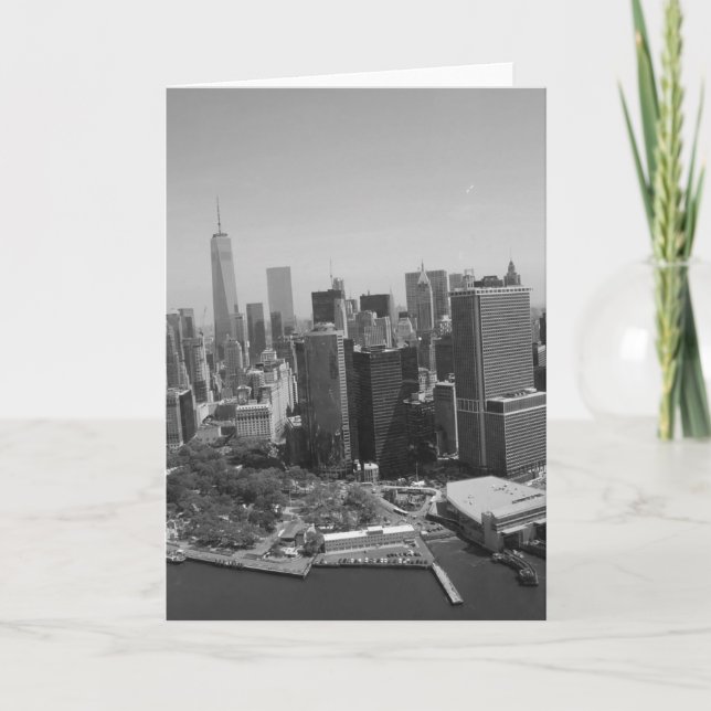 Black White New York City Skyline Card (Front)