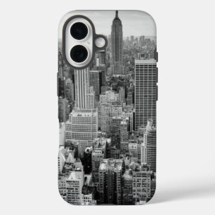 Black White New York City Skyline iPhone 16 Case