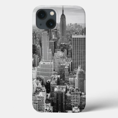 Black White New York City Skyline iPhone 13 Case