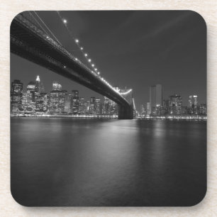Black White New York City Skyline Coaster