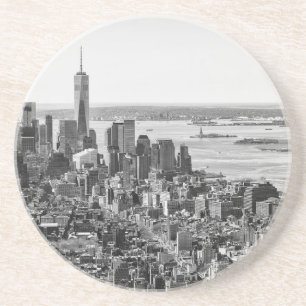 Black White New York City Skyline Drink Coaster