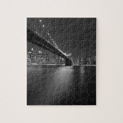 Black White New York City Skyline Jigsaw Puzzle