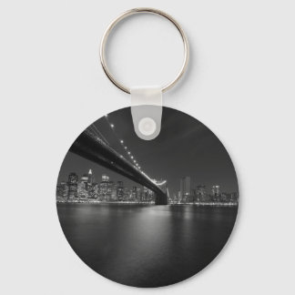 Black White New York City Skyline Keychain