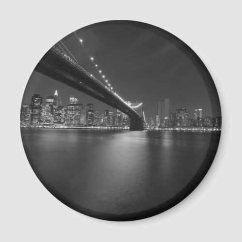 Black White New York City Skyline Magnet