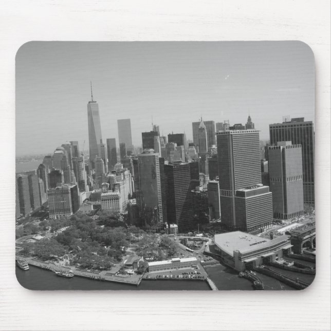 Black White New York City Skyline Mouse Pad (Front)