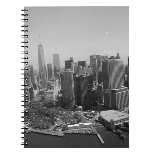 Black White New York City Skyline Notebook (Front)