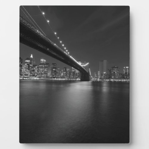 Black White New York City Skyline Plaque