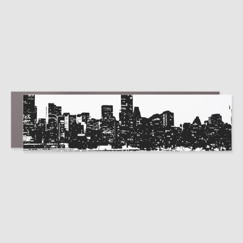 Black White New York City Skyline Pop Art Car Magnet