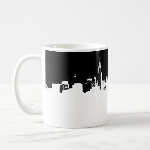 Black White New York City Skyline Pop Art Coffee Mug