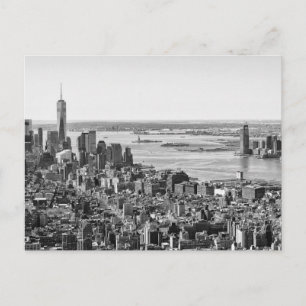 Black White New York City Skyline Postcard