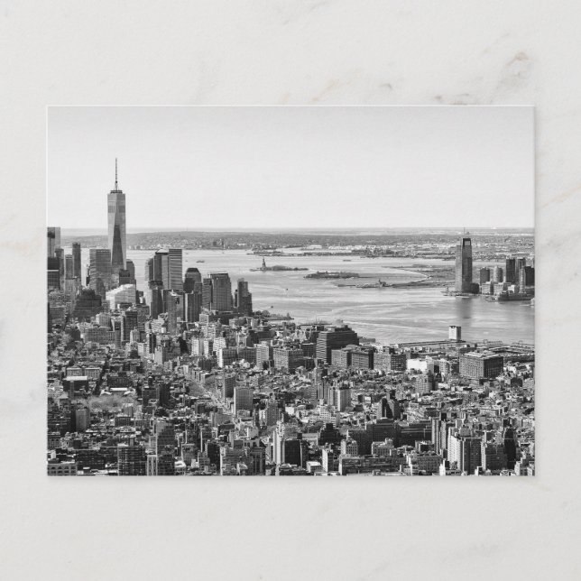 Black White New York City Skyline Postcard (Front)