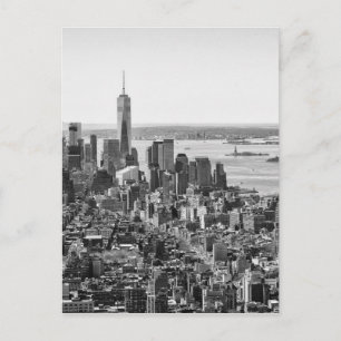 Black White New York City Skyline Postcard