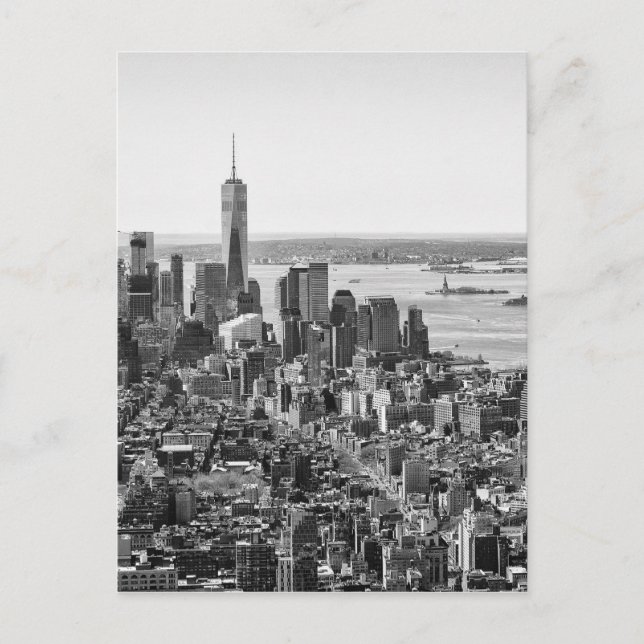Black White New York City Skyline Postcard (Front)