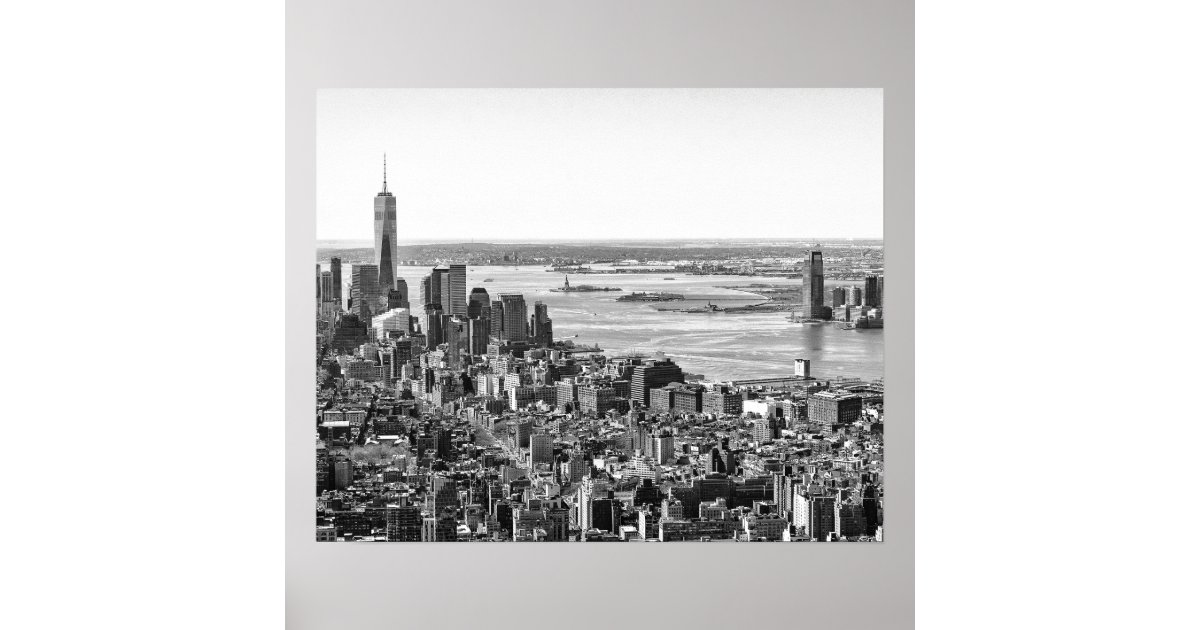 Black White New York City Skyline Poster | Zazzle