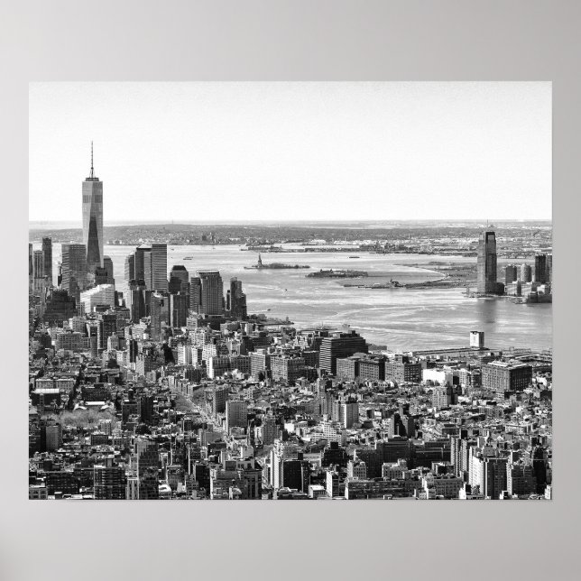 Black White New York City Skyline Poster (Front)