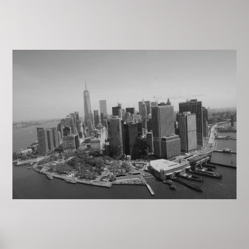 Black White New York City Skyline Poster