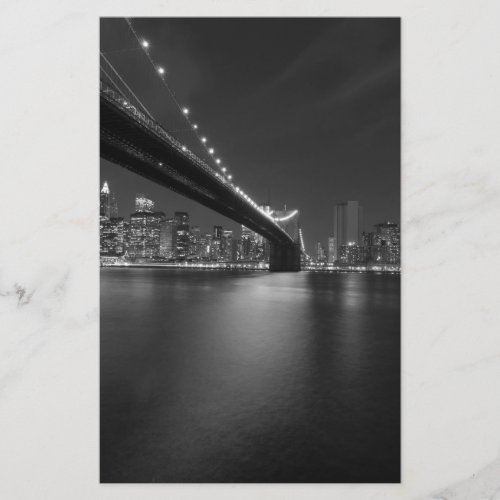 Black White New York City Skyline Stationery