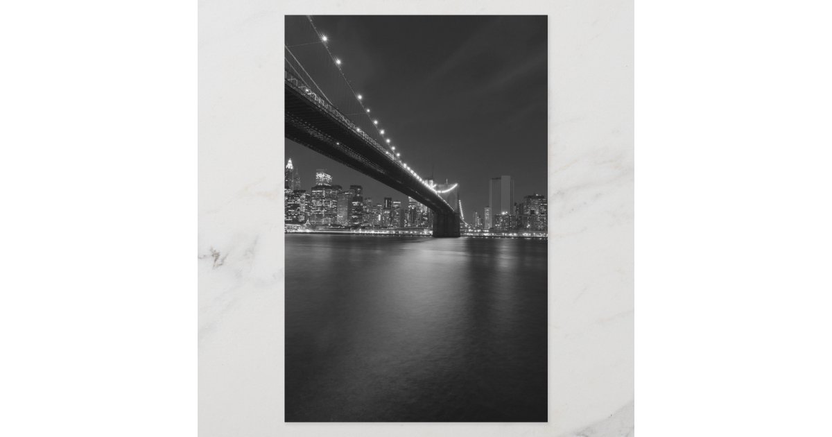 Black White New York City Skyline Stationery | Zazzle