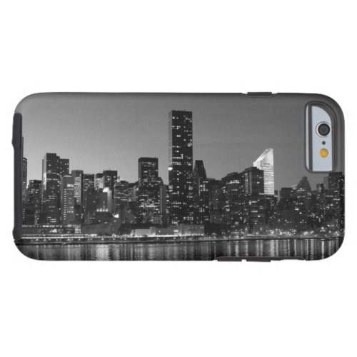 Black White New York City Skyscapers Silhouette Tough iPhone 6 Case