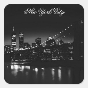 Black & White New York City Square Sticker