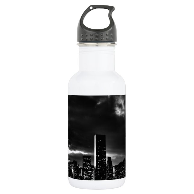 Black & White New York City Stainless Steel Water Bottle (Front)