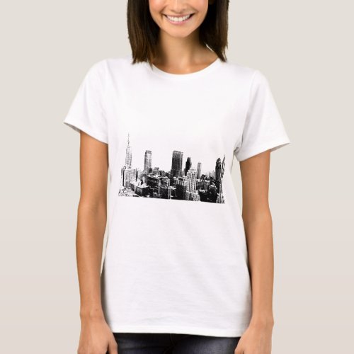 Black  White New York City T_Shirt