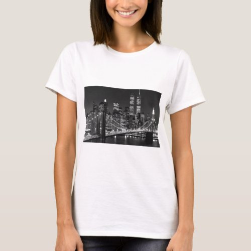 Black  White New York City T_Shirt