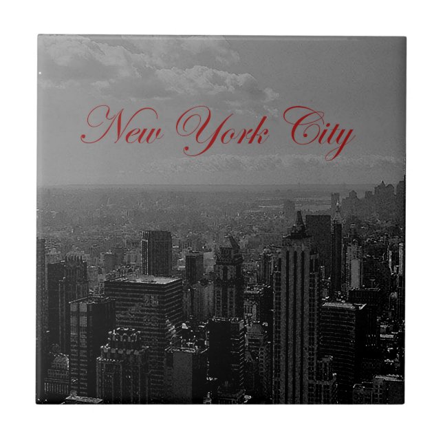 Black White New York City Tile (Front)