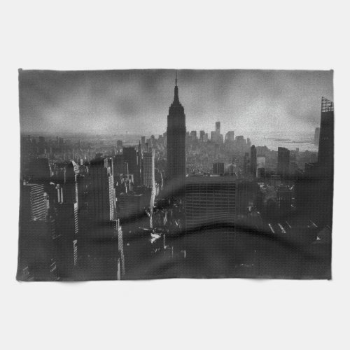 Black  White New York City Towel