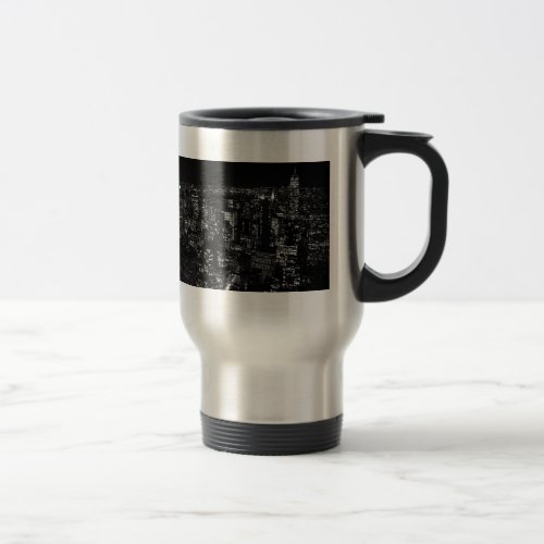 Black  White New York City Travel Mug