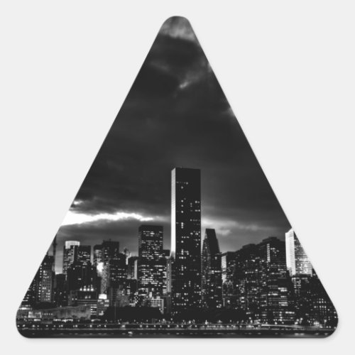 Black  White New York City Triangle Sticker