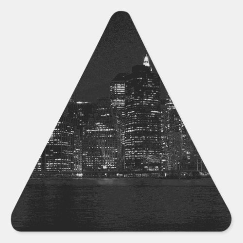 Black  White New York City Triangle Sticker