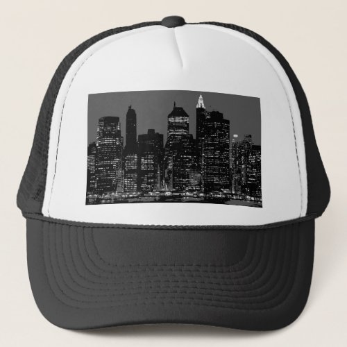 Black  White New York City Trucker Hat