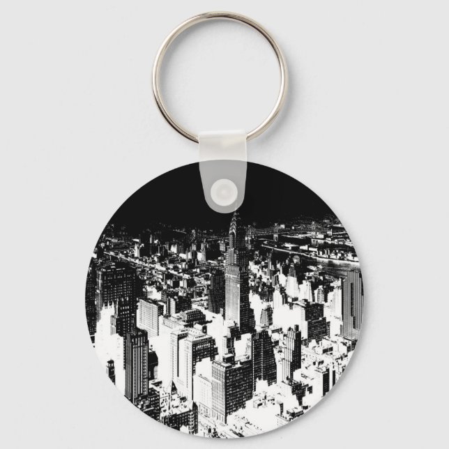 Black & White New York Keychain (Front)