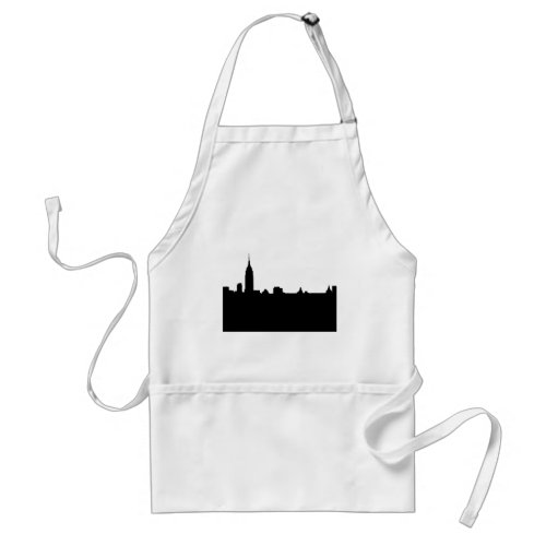 Black  White New York Silhouette Adult Apron