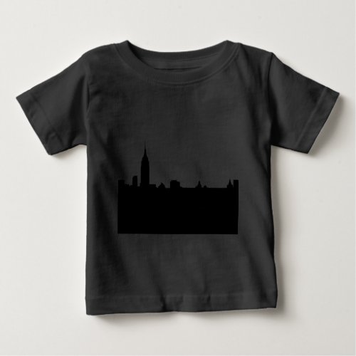 Black  White New York Silhouette Baby T_Shirt