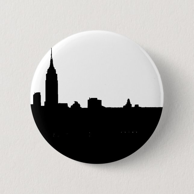 Black & White New York Silhouette Button (Front)