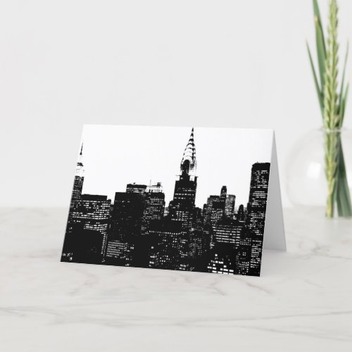 Black  White New York Silhouette Card