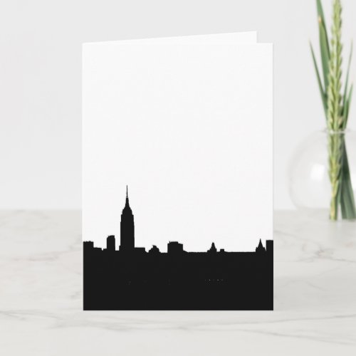 Black  White New York Silhouette Card