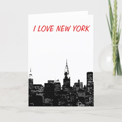 Black  White New York Silhouette Card