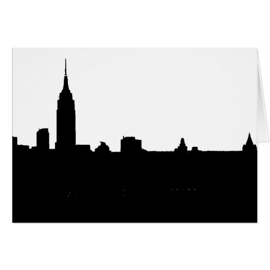 Black & White New York Silhouette Cards (Front Horizontal)