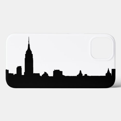 Black White New York Silhouette iPhone 13 Case