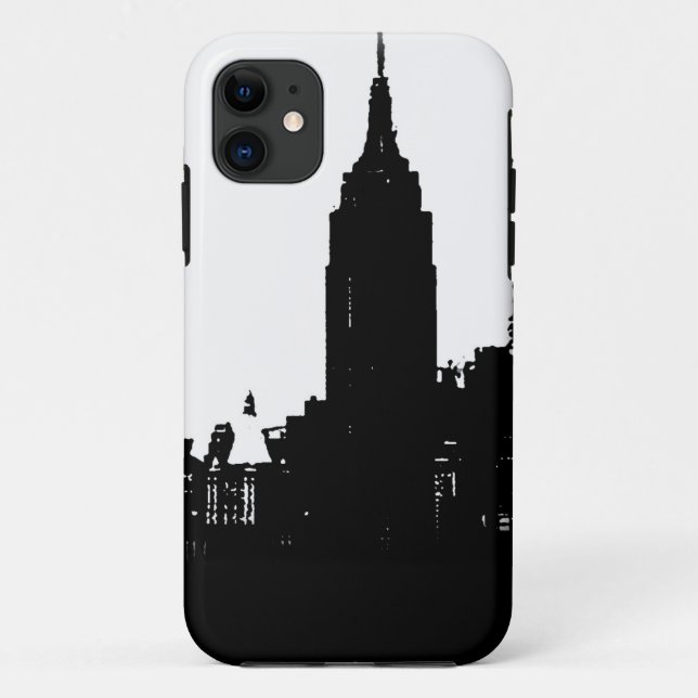 Black White New York Silhouette Case-Mate iPhone Case (Back)