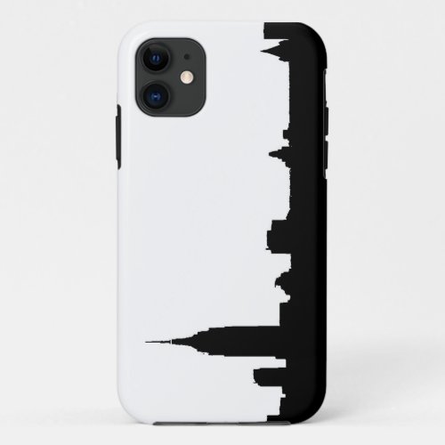 Black  White New York Silhouette iPhone 11 Case