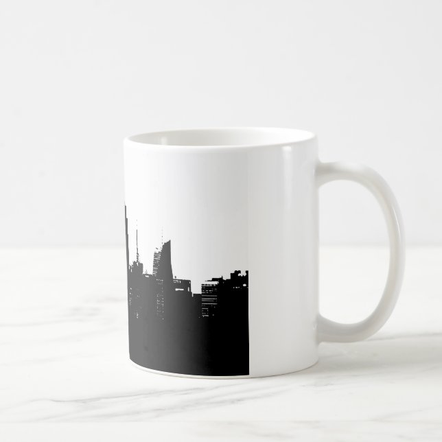 Black White New York Silhouette Coffee Mug (Right)