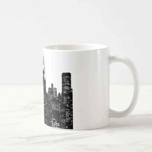 Black  White New York Silhouette Coffee Mug