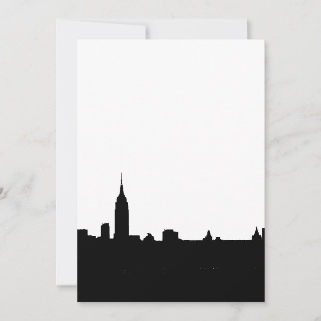 Black & White New York Silhouette Invitation (Front)