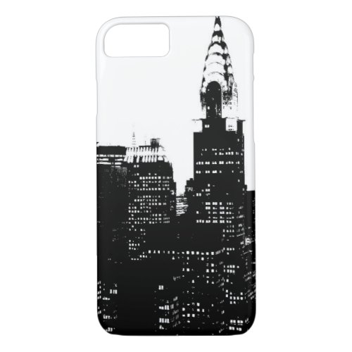 Black  White New York Silhouette iPhone 7 Case