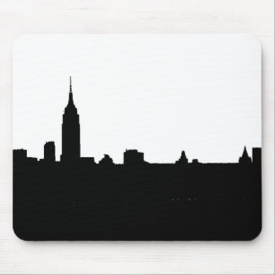 Black & White New York Silhouette Mouse Pad